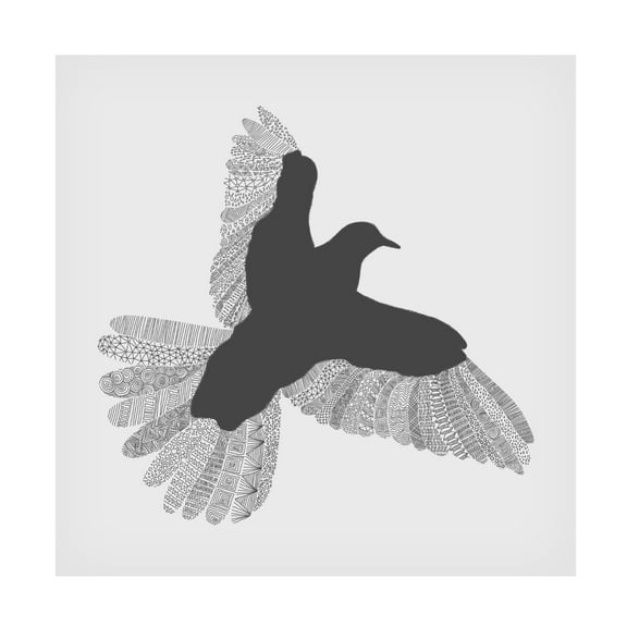 Trademark Fine Art Florent Bodart Bird Grey Canvas Wall Art