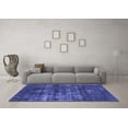 thumbnail image 3 of Ahgly Company Indoor Round Oriental Blue Industrial Area Rugs, 5' Round, 3 of 4