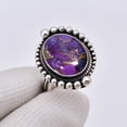 thumbnail image 2 of Copper Purple Turquoise 925 Sterling Silver Ring, Adjustable Ring, Silver Jewelry Ring, Purple Ring, Oval Ring, Dainty Ring, Handmade Ring, Gemstone R, 2 of 4