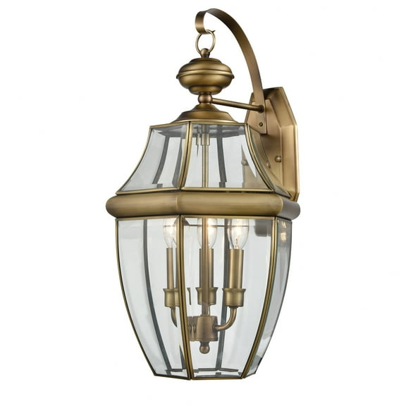 8603EW/89-Thomas Lighting-Ashford - Three Light Large Outdoor Coach Lantern-Antique Brass Finish