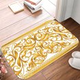thumbnail image 6 of Golden Baroque Scroll Luxury Flannel Bathroom Mats 16x24, Extra Soft and Absorbent Non-Slip Shower Rug for Bathroom Floor, 6 of 9