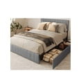 thumbnail image 1 of Marco de cama tapizado con 4 cajones, cabecera ajustable, silencioso, listones de madera, apto para colchones de 15 a 30 cm, no necesita somier., 1 of 8