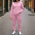 thumbnail image 6 of Fgvctg 2 Piece Sets for Women Fall Sweatsuits Fashion Jogger Sweatpant Comfy Fleece Tracksuit Oversized Sweatshirt Lounge Hoodie with Pockets Pink S, 6 of 7