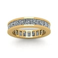 thumbnail image 3 of Natural 3.90Ct Princess Cut Diamond Channel Women's Anniversary Wedding Eternity Band Ring Solid 18k Yellow Gold H SI2, 3 of 3