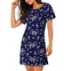 thumbnail image 2 of Fotbe Bicycle1 Bata de Dormir para Mujer con Estampado, Camisón de Algodón de Manga Corta, Ropa de Dormir Casual, 2 of 6