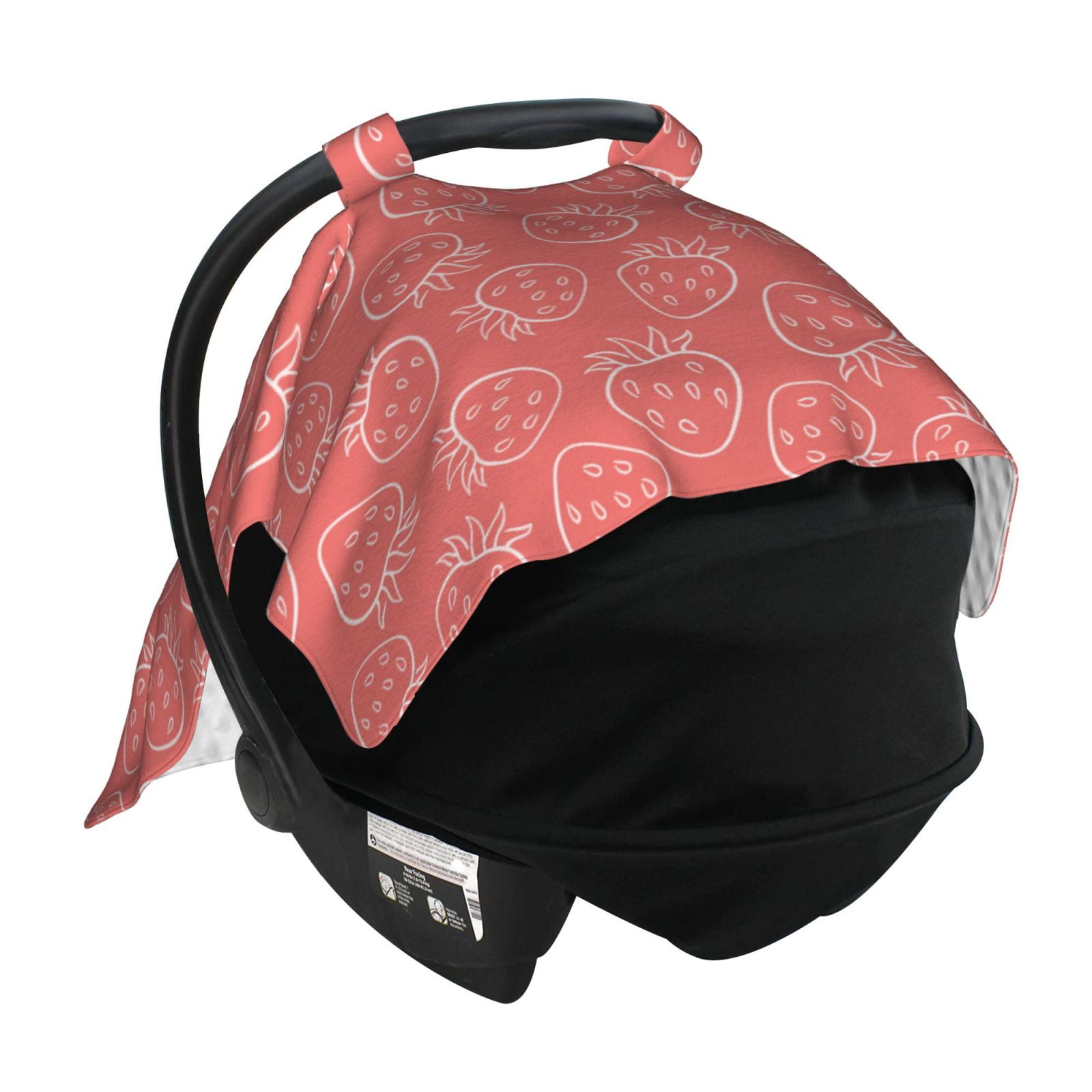 Car Seat Cover Baby - cute pink Strawberry Breathable Infant Car Seat Cover for Baby Carseat, Lightweight Comfort Baby Essentials Must Haves Newborn Stuff for Girl Boy