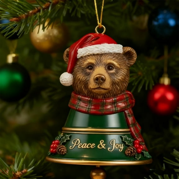 Taicans Animal Christmas Tree Ornaments - Gold Deer,Swan,Bear,Lion,Horse Carriage,Wolf & Fox - Festive Holiday Decorations for Xmas Tree,Home & Gifts,2D