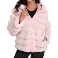 thumbnail image 2 of Qetyuw Faux Fur Hooded Coat for Women Winter Warm Long Sleeve Open Front Jacket Full Zip Up Chunky Casual Coats, 2 of 8