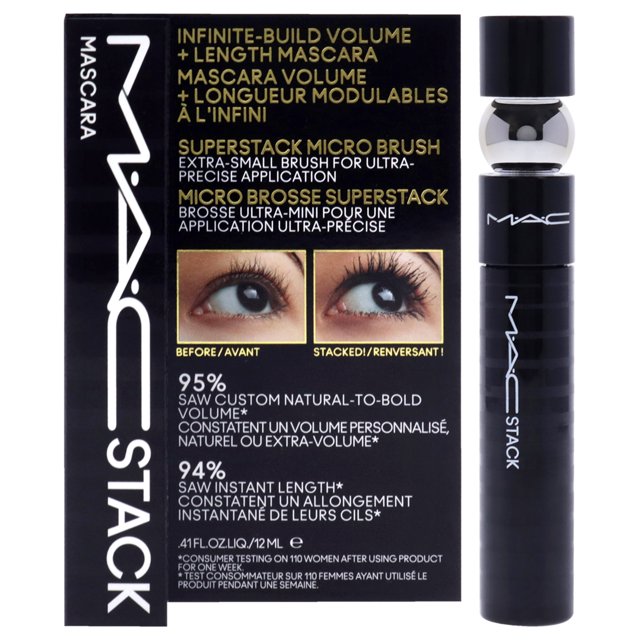 Máscara de pestañas MAC Stack Superstack Micro Brush Negro 0,41 oz MAC
