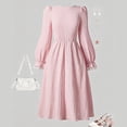 thumbnail image 3 of Girls Renaissance Corset Dress Puff Sleeve Peasant Medieval Dresses Ruffle Cute Elegant Party Outfits Pink, Size 9 Y, 3 of 7