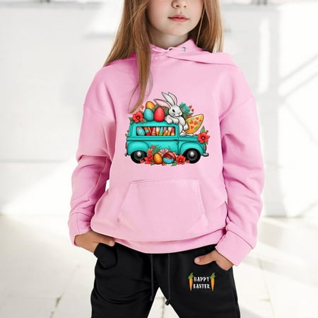 

Hbdhejl Outfit Set For Girls Boys Toddler Kids Hoodie Sweatshirt Sweatpants Easter Cartoon Rabbit Prints Pullover Hoodie Set Tracksuit 2 Piece Outfits Pink 7-8 Years