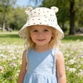 thumbnail image 2 of SAWOBUUN Baby Summer Sun Hat Infant Boys Girls Foldable Breathabl Hat with Bear Ears Adjustable Wide Brim Bucket Hat Cap, 2 of 9