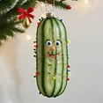 thumbnail image 5 of Sylvtty Christmas Pickle Hanging Ornaments Acrylic Xmas Tree Pendant 2D Flat Green Cucumber Decoration for Tree Window Door Car Decor, 5 of 7