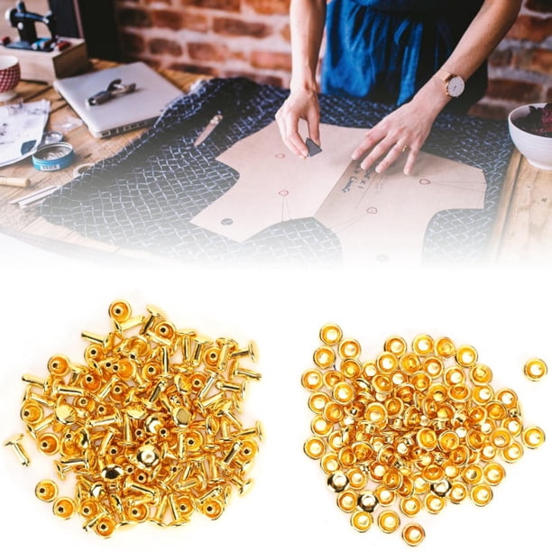 Remaches De Pieza De Sujeción, Accesorios De Ropa Remaches De Ropa, Remaches De Tapa Redonda Para Zapatos, Remaches De Tapa Redonda Doble De 200 Piezas, Para Herramientas De ANGGREK Otros