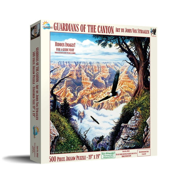 SUNSOUT INC - Guardians of the Canyon - 500 pc Jigsaw Puzzle by Artist: John Van Straalen - Finished Size 19" x 19" - MPN# 20562