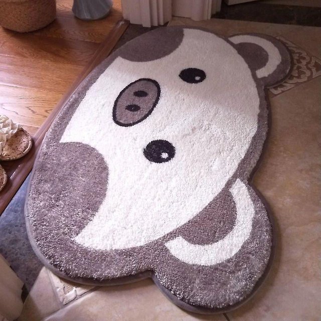 Cute Doormat Pink Carpet Anime Rug Piggy Carpet pets Rug Grirl Rug Bedroom Floor Mat Soft Absorbent Bathroom Door Mat Home Decor-SinKeeU