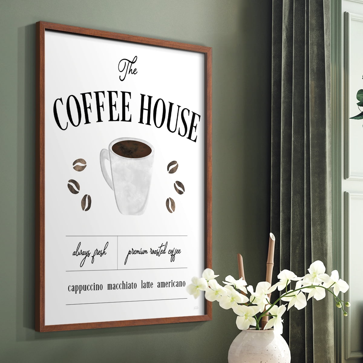 Always Fresh Coffee House in Paper Solid Wood 8 x 10 Framed Print