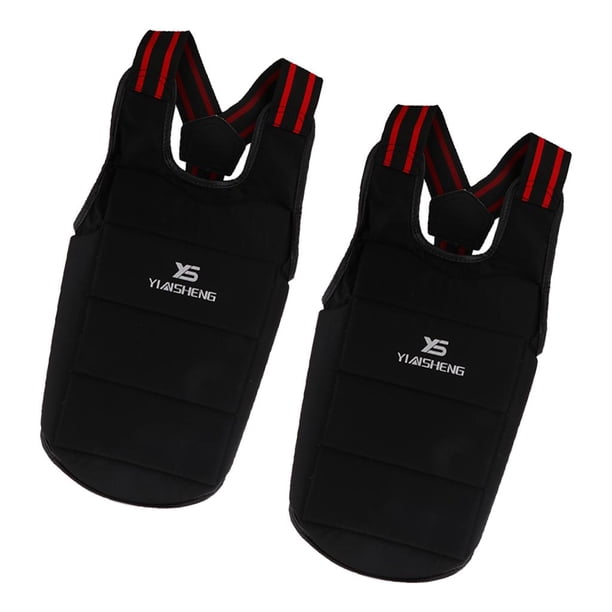Conjunto De 2 Taekwondo Chest Guard MMA Artes Marciales Muay Thai Boxing Body Protector Chaleco Para Niños Adultos - Talla única Para La Mayoría Macarena Protector de cuerpo de pecho
