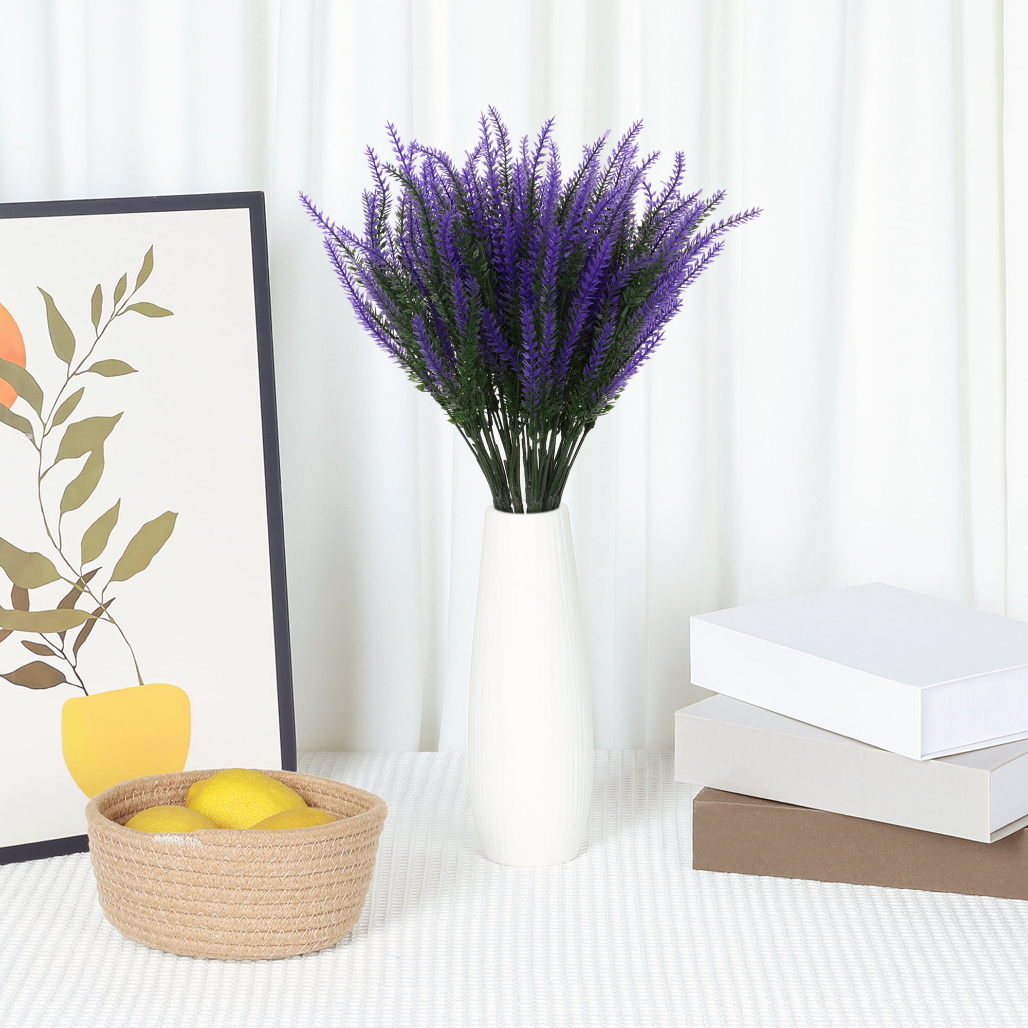 Unique Bargains 10 Bundles Lavender Fake Artificial Flowers Faux Plastic Plants Purple
