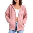thumbnail image 6 of POROPL Women's Sweatshirts,Zip Up Hoodie Oversized Casual Long Sleeve Fleece Jacket with Pockets, 6 of 8