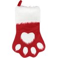 thumbnail image 1 of Medias navideñas de peluche con forma de pata de mascota (1/2 unidades) para decorar la chimenea, ideal como regalo para perros y gatos en vacaciones familiares., 1 of 4
