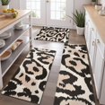 thumbnail image 2 of Beige and Black Leopard Pattern Kitchen Rugs Sets Of 3,Kitchen Runner Rugs Non Skid Washable,Decorative Kitchen Floor Mats for Kitchen,Sink,Laundry,17"x30"+ 17"x47" + 17"x59", 2 of 6