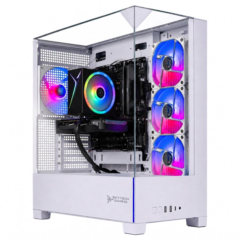 Skytech Gaming Archangel 5 Gaming PC, AMD Ryzen 5 8400F 4.2GHz, NVIDIA RTX 5060 Ti 8GB VRAM, 1TB Gen4 NVMe SSD, 16GB DDR5 RAM 6000, 750W GOLD PSU, Wi-Fi 5, Windows 11, Desktop
