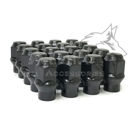 20Pc Black 7/16-20 Extended Thread Lug Nuts For Chevy Pontiac Buick Oldsmobile