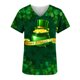 thumbnail image 5 of Fiudx Liquidación de Ahorros de Verano Blusa de Manga Corta con Cuello En V para Mujer, Blusa con Bolsillos Estampados para El Día de San Patricio, Enfermería, 5 of 5