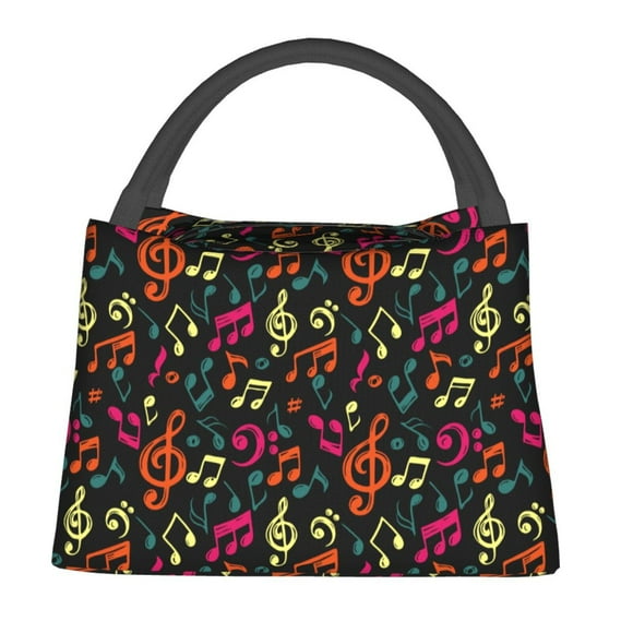 Balery Music Notes Bolsa de Aislamiento Portátil – Bolsa de Almuerzo con Forro de Aluminio Mejorado, Funda Impermeable y Fácil de Limpiar para Picnic y Caja de Almuerzo