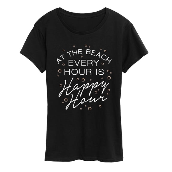 Instant Message - Beach Every Hour is Happy Hour - Women's Short Sleeve Graphic T-Shirt