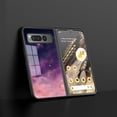 thumbnail image 2 of Compatible with Google Pixel Fold Case,Cute Starry Sky Patterned  Fashionable Tempered Glass Back with Soft Silicone Bumper Lightweight Protective Phone Case,Dreamy, 2 of 7