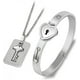 thumbnail image 1 of Pulsera con candado y collar con llave: joyería para parejas de acero de titanio, regalo romántico para el día de San Valentín, cumpleaños, Navidad, boda, aniversario Feliz Sencillez, 1 of 3