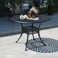 thumbnail image 6 of Withniture 42 INCH Patio Table with Umbrella Hole, Outdoor Round Cast Aluminum Bistro Table Black, 6 of 6