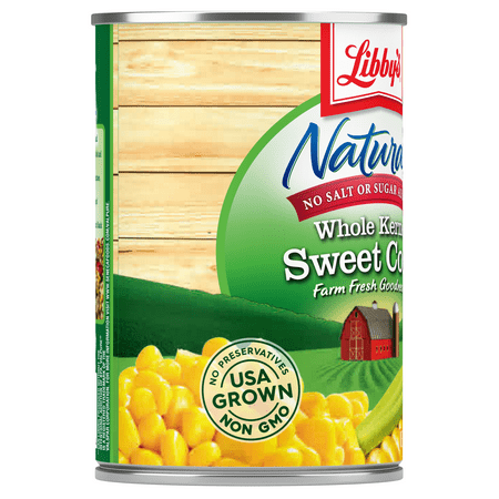 Libby's Naturals No Salt & No Sugar Added Whole Kernel Sweet Corn, 15.25 oz Can