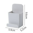 thumbnail image 3 of Teissuly Remote Control Storage Boxes, Wall-Mounted Mobile Phone Holder, ABS Paste Wall-Mounted Organizer Box with Hook for Mobile Phone Charging Stand, Storage Box for Home and Office Use - Gray, 3 of 7