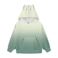 thumbnail image 6 of BFHHYA Kids Gradient Color Hoodie Boys Girls Cat Ear Hooded Long Sleeve Sweatshirt Solid Casual Athletic Pullover Top for Family Trips(3-14Y), 6 of 6