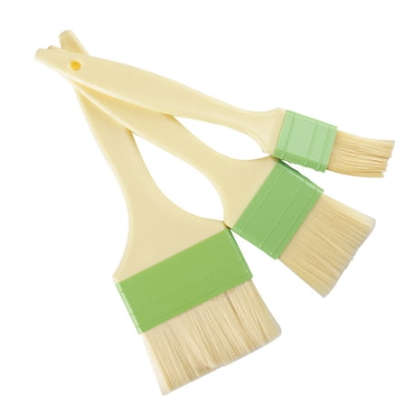 KONTONTY 3Pcs Roasting Brush Bamboo for Baking Grilling Frying Steak