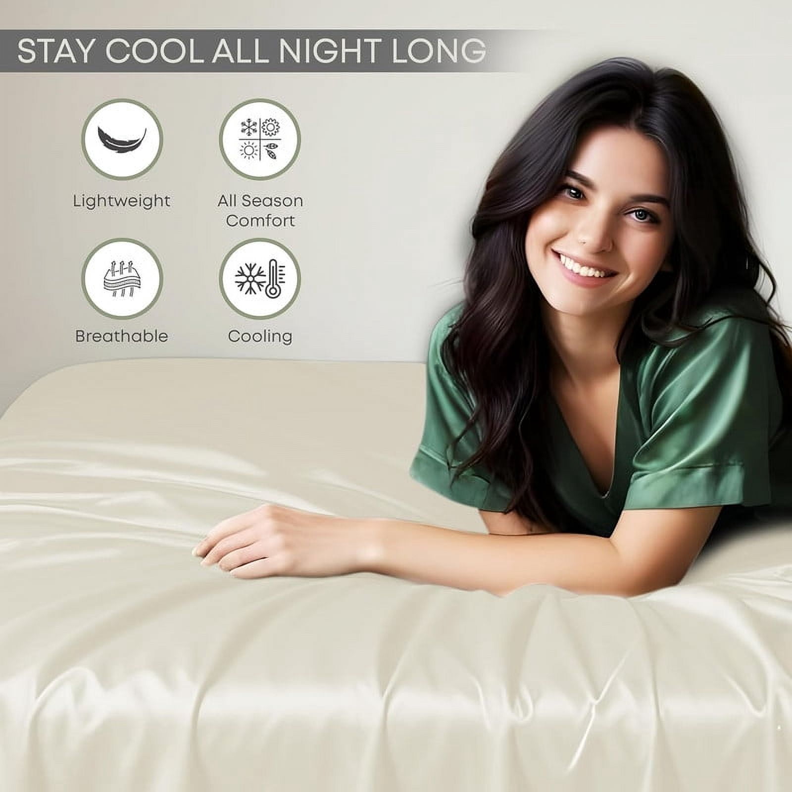 100% Bamboo Queen Sheet Set - Ultra Soft, Breathable & Cooling, Ideal for Hot Sleepers, 16" Deep Pocket, Hotel Luxury Bedding (Ivory)