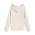 thumbnail image 6 of Povozer Girls Zip Up Hoodies Teen Fleece Full-Zip Sweatshirts Jacket,Girls Fleece Pullover Hooded Sweatshirt Hoodie For Teen Girl Winter Button Jacket Coat with Pocket Size 13-14 Years,Beige, 6 of 6
