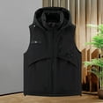 thumbnail image 2 of ZACPNCV Men's Winter Puffer Vest Sleeveless Warm Zipper Lightweight Jacket Vest with Removable Hood, 2 of 9