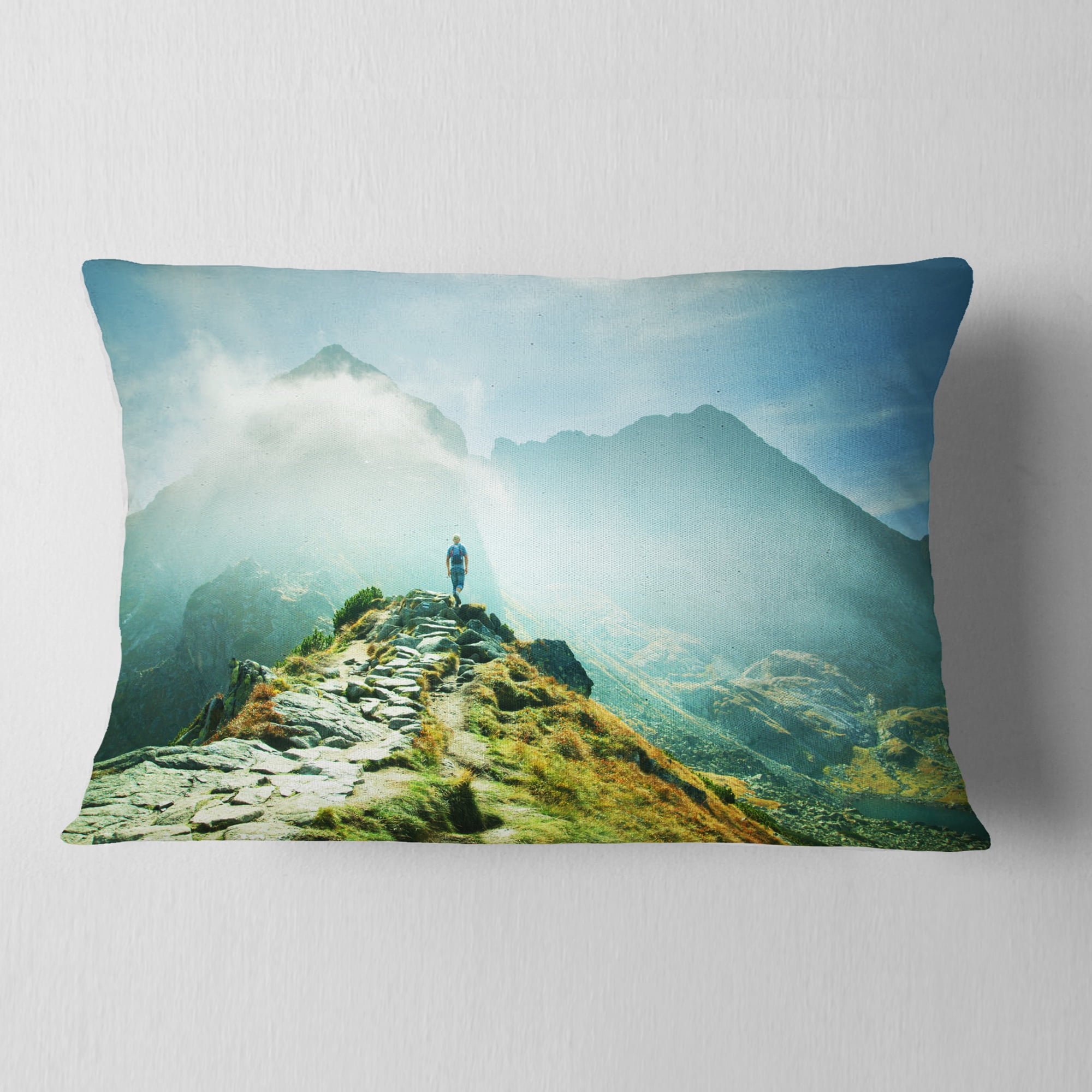 Designart Mountains Landscape - Photography Throw Pillow - 12x20