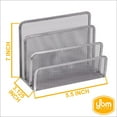 thumbnail image 3 of YBM Home 3-Slot Mesh Desk Mail Organizer for Office, Silver, 3 of 4