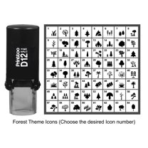 Printtoo Personalized Forest Theme Icons Round Rubber Stamp Self Inking Stamper 12 mm-Blue