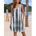thumbnail image 2 of Vestido Zeagoo blanco y negro para mujer verano 2025 con bolsillos, 2 of 5