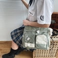thumbnail image 4 of Multi-Pockets Crossbody Bag for Women, Adjustable Messenger Bag with Pendant for School Daily (B), 4 of 10