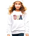 thumbnail image 6 of Ink-Printed USA Coquette Bow Sweatshirt for Women Girls Kids Patriotic July 4th Family Matching White Sweatshirt Youth Large, 6 of 9
