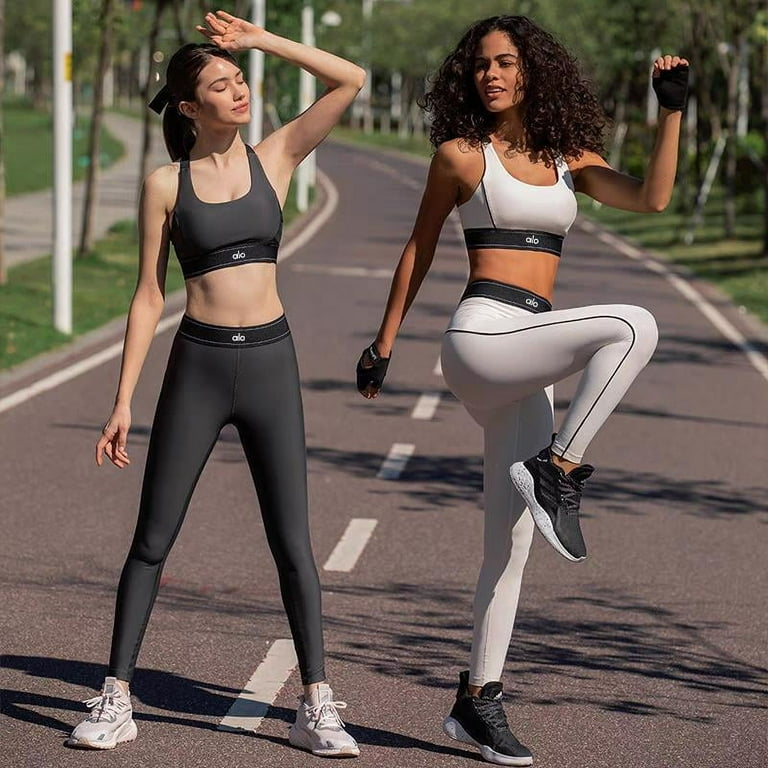 A-L-O Yoga Sets Two Piece Moisture-Wicking Workout Set for Women - Gym, Fitness, Running, Yoga Sportswear，Pilates Outfits
