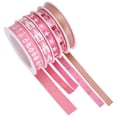 thumbnail image 5 of 5 rollos de cinta navideña de 25 m de largo, ideal para envolver regalos navideños y manualidades (rosa)., 5 of 5