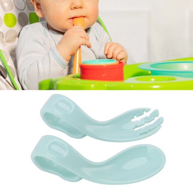 Baby Training Fork Spoon, Self Feeding Learning Fork PP for Home